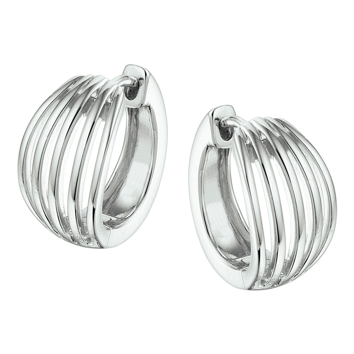 Klapoorringen zilver gerhodineerd