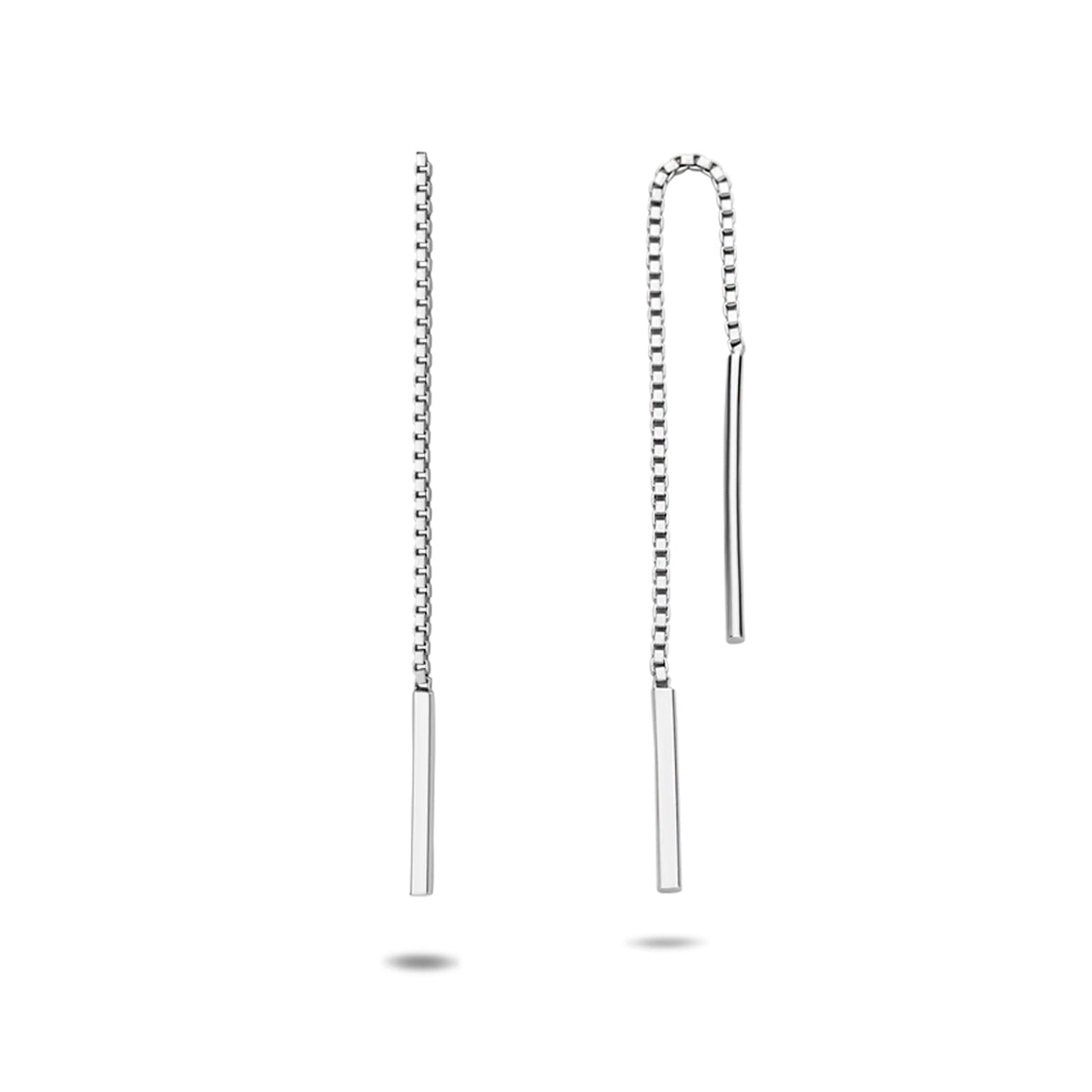 Doortrekoorbellen balkje zilver gerhodineerd