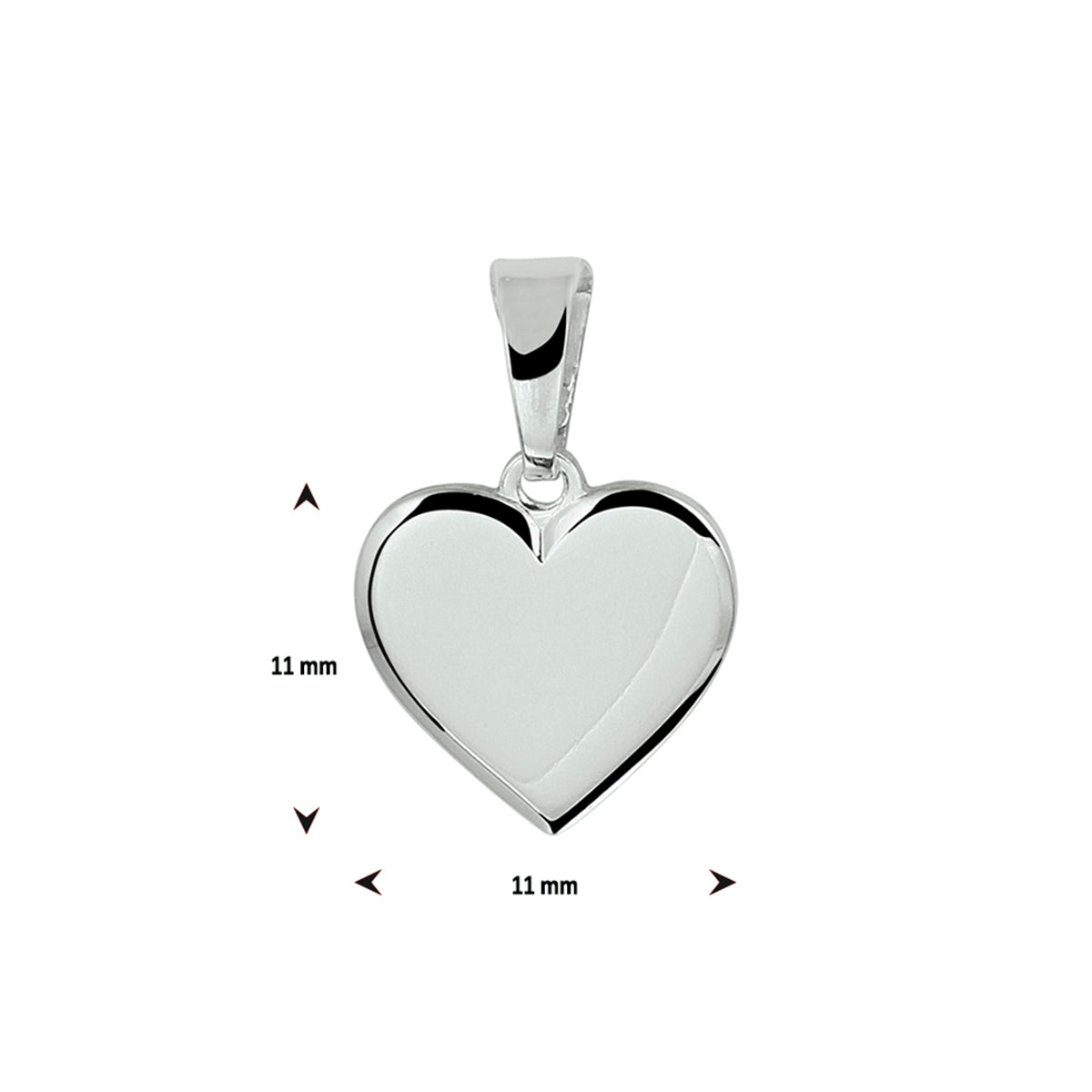 Graveerhartje zilver gerhodineerd