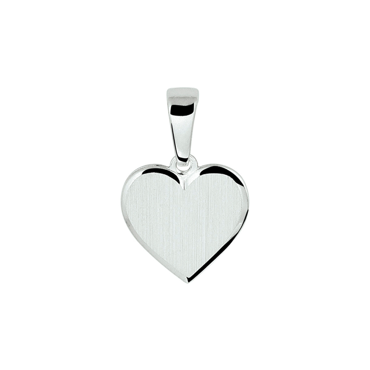 Graveerhartje poli/mat zilver gerhodineerd