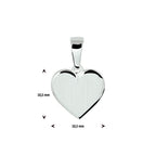 Graveerhartje poli/mat zilver gerhodineerd