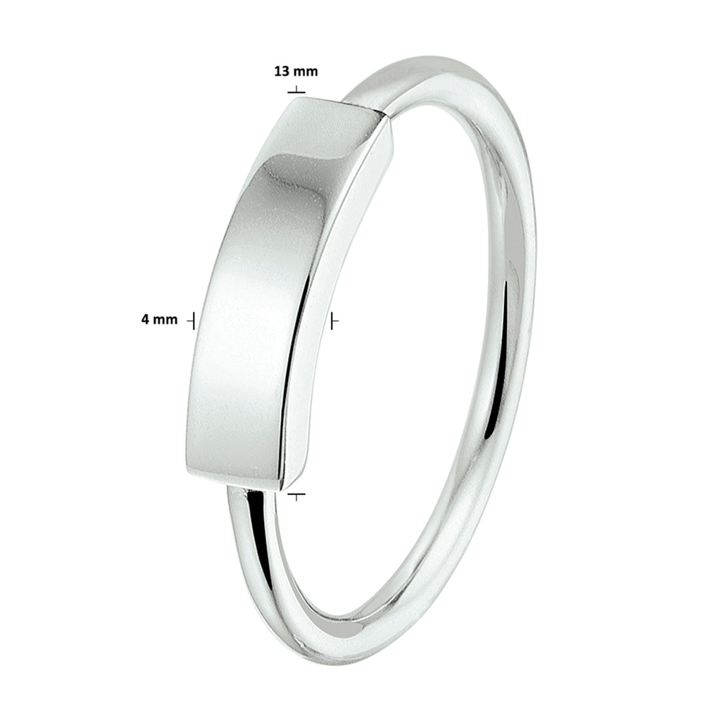 Ring balkje zilver gerhodineerd