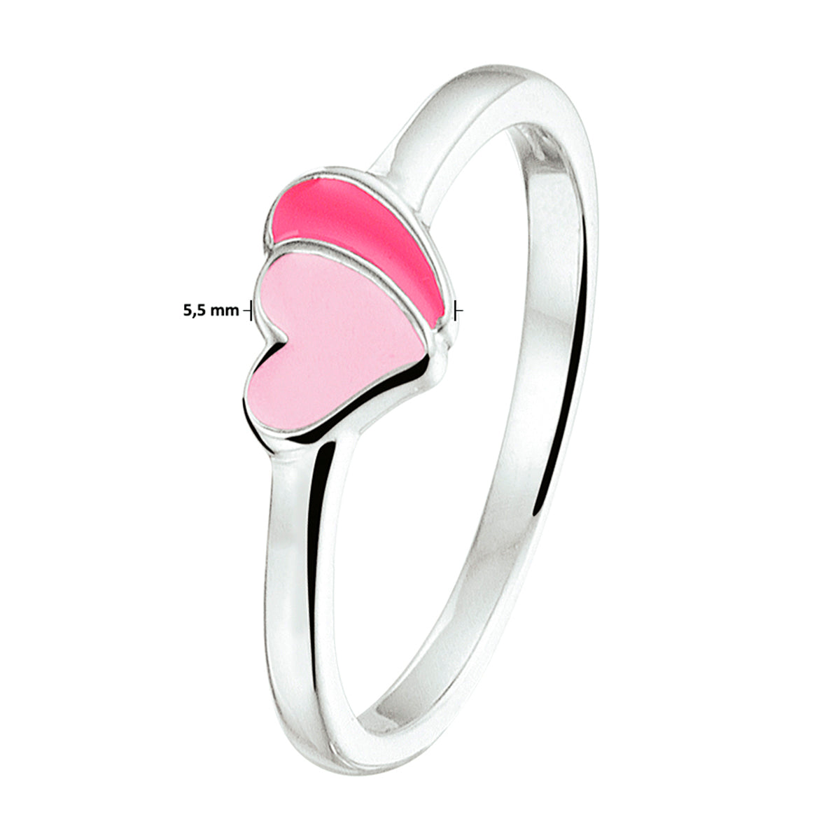 Ring hartjes zilver gerhodineerd