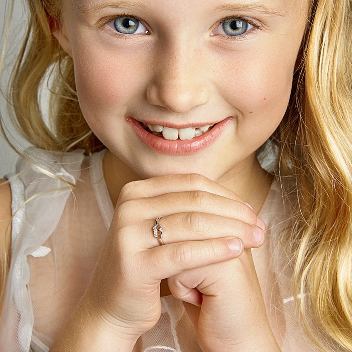 Ring kroon zirkonia zilver gerhodineerd