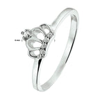 Ring kroon zirkonia zilver gerhodineerd