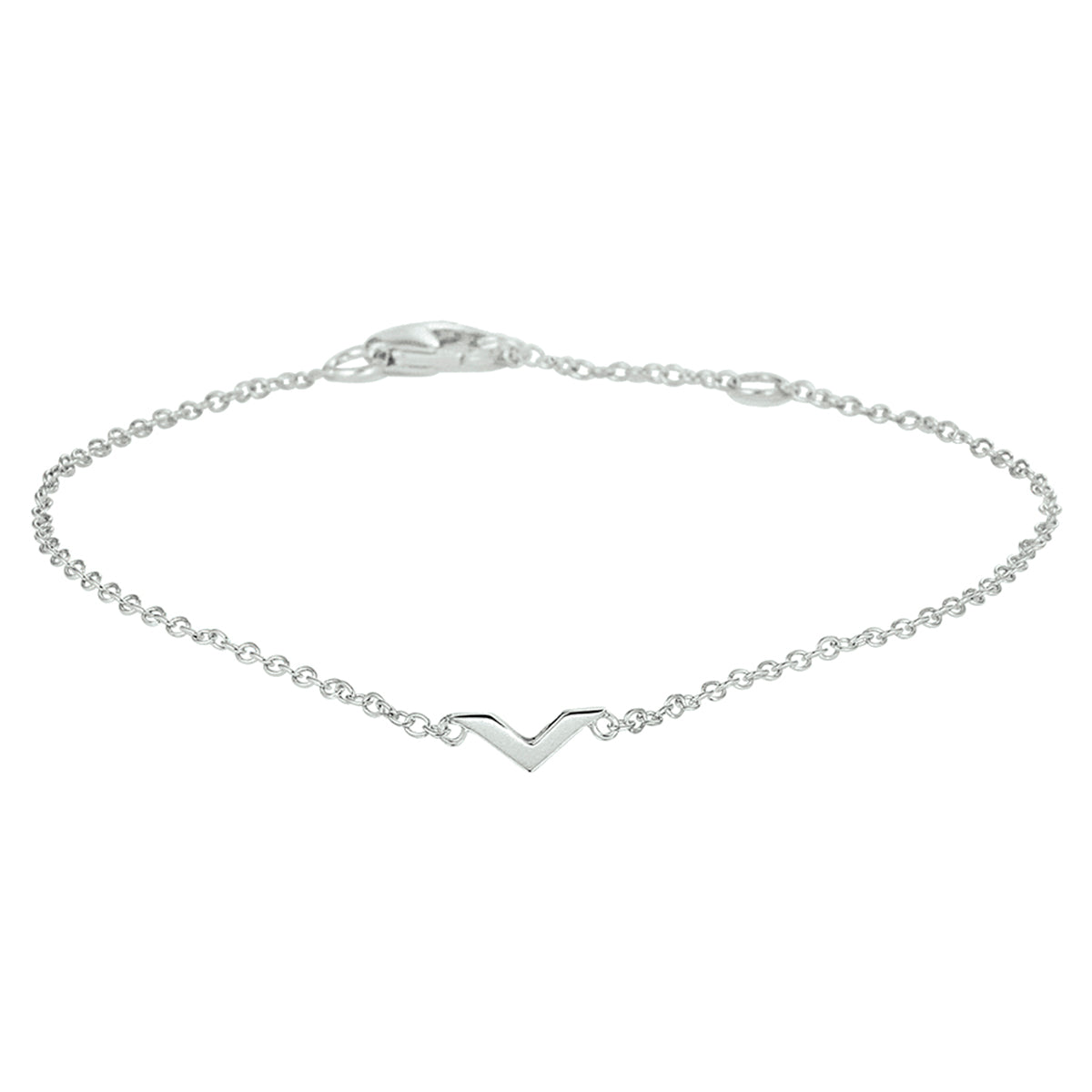 Armband v 16,5 - 18 - 19,5 cm zilver gerhodineerd