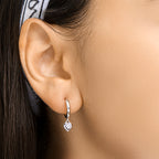 Klapoorringen hart zirkonia zilver gerhodineerd