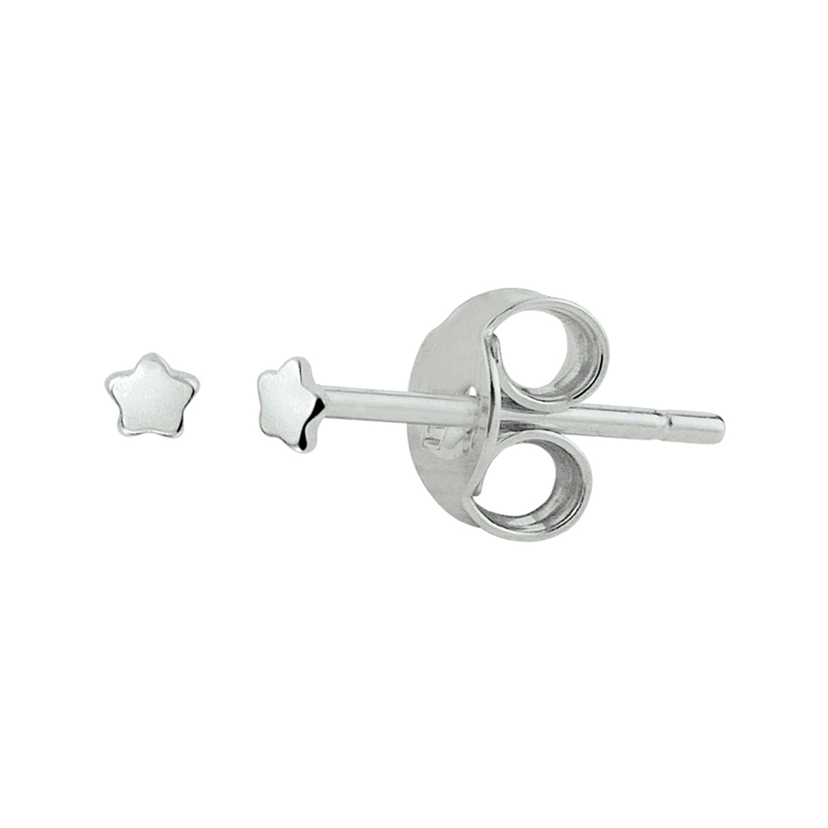 Oorknoppen ster zilver gerhodineerd