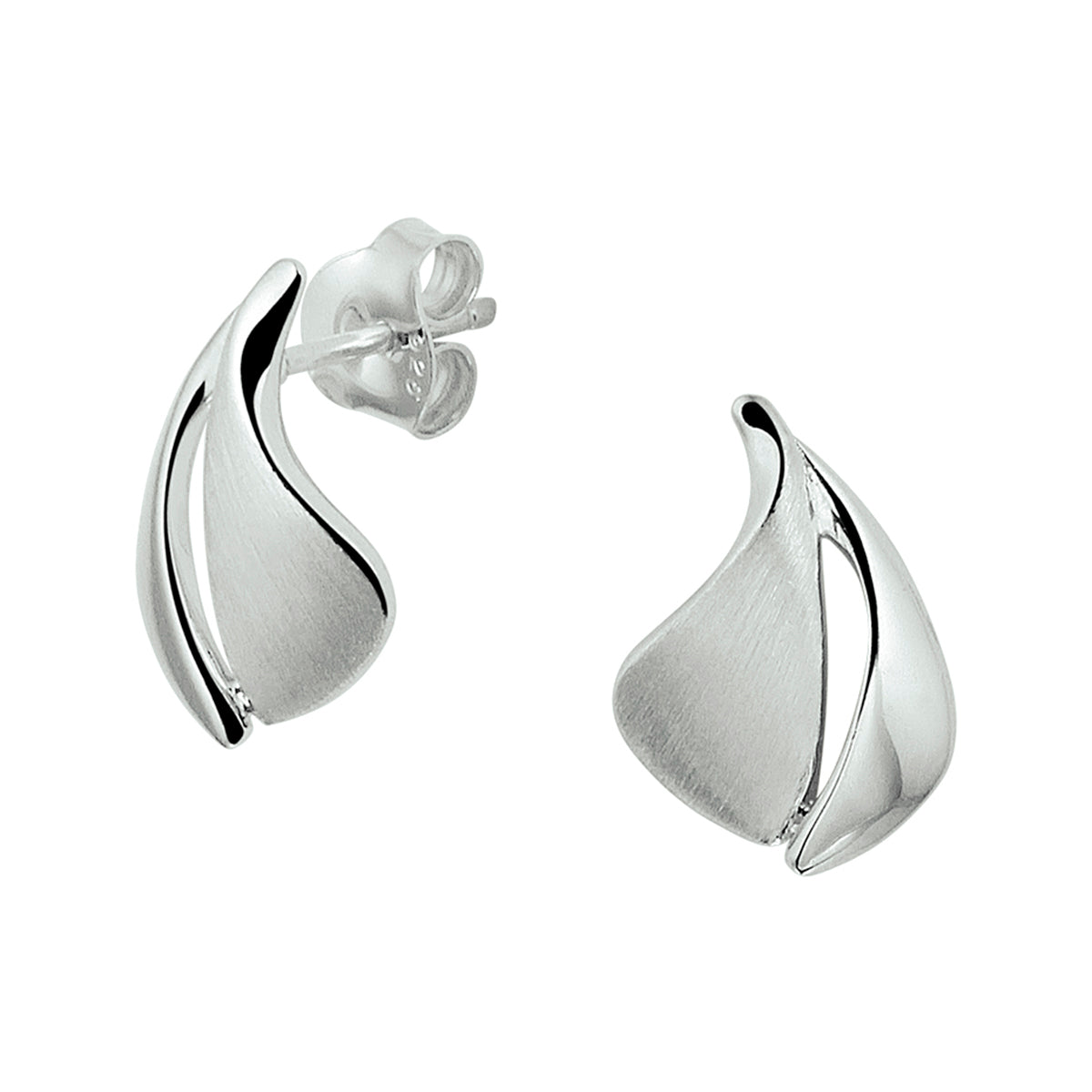 Oorknoppen poli/mat zilver gerhodineerd