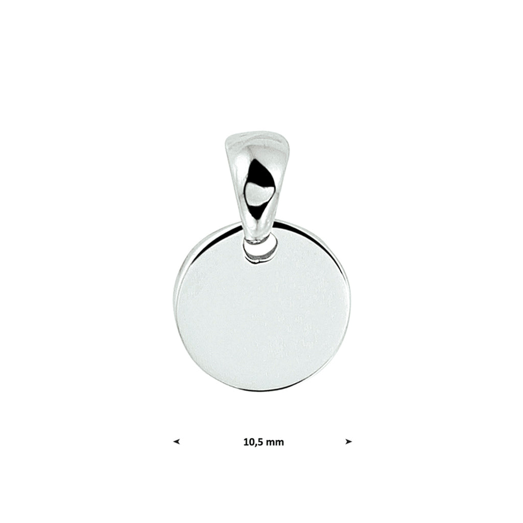 Graveerhanger rond zilver gerhodineerd