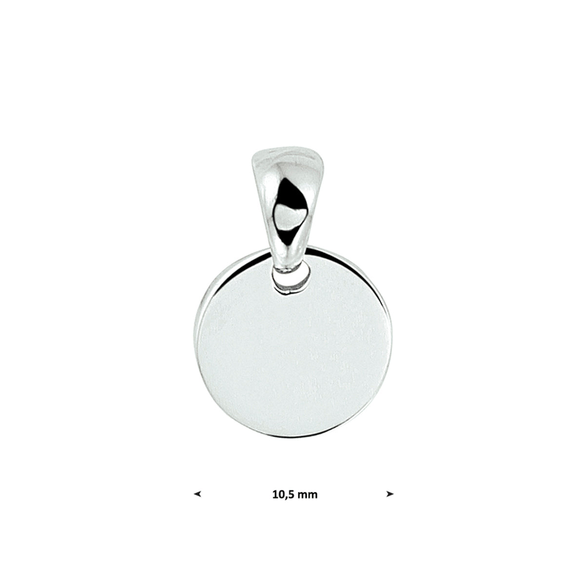 Graveerhanger rond zilver gerhodineerd