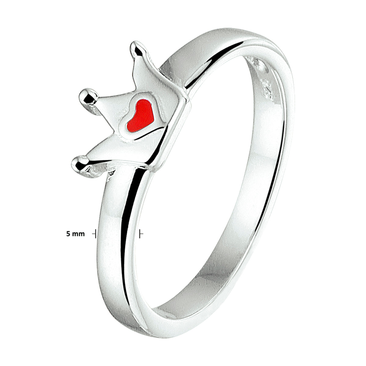 Ring kroon zilver gerhodineerd