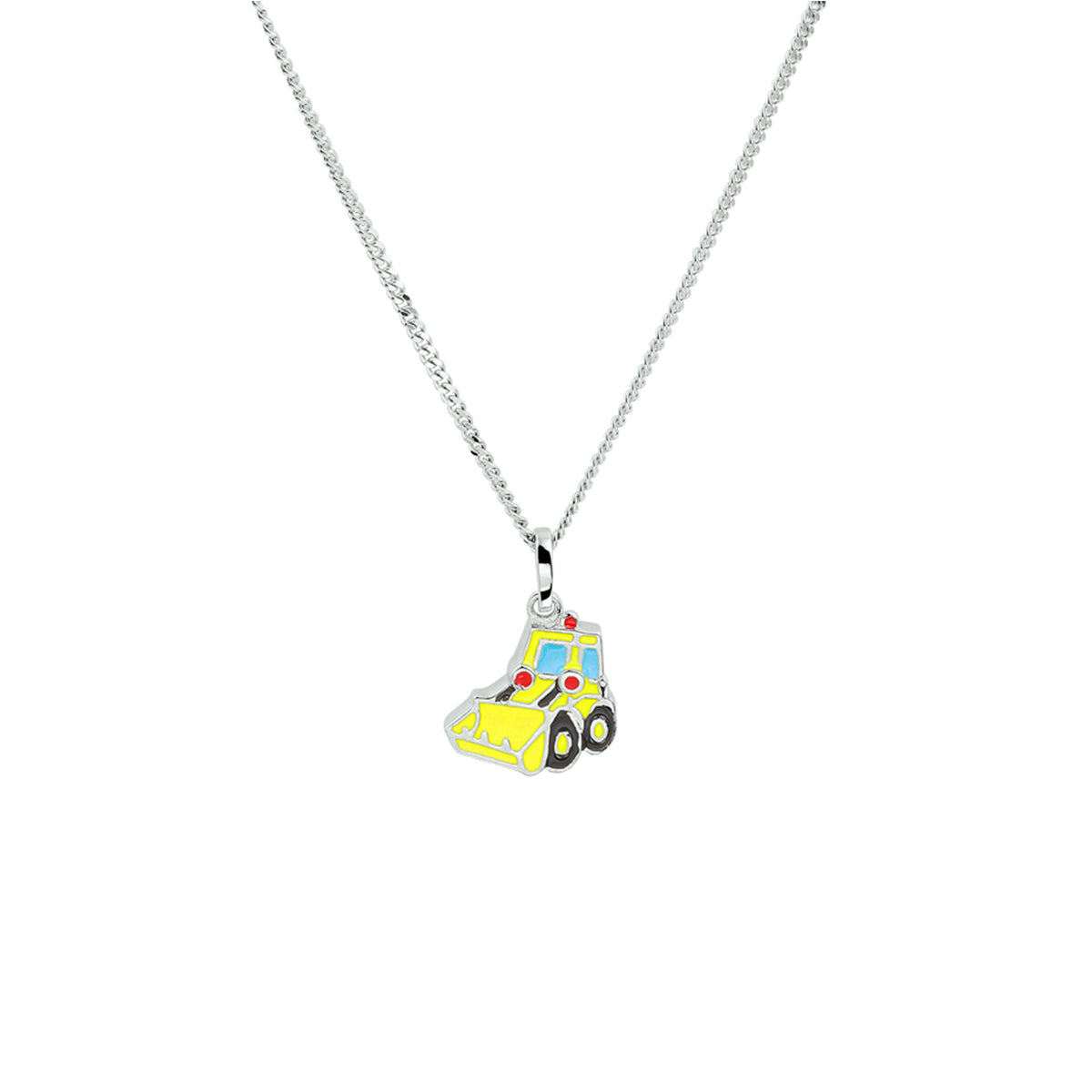 Collier schepwagen 36 + 4 cm zilver gerhodineerd