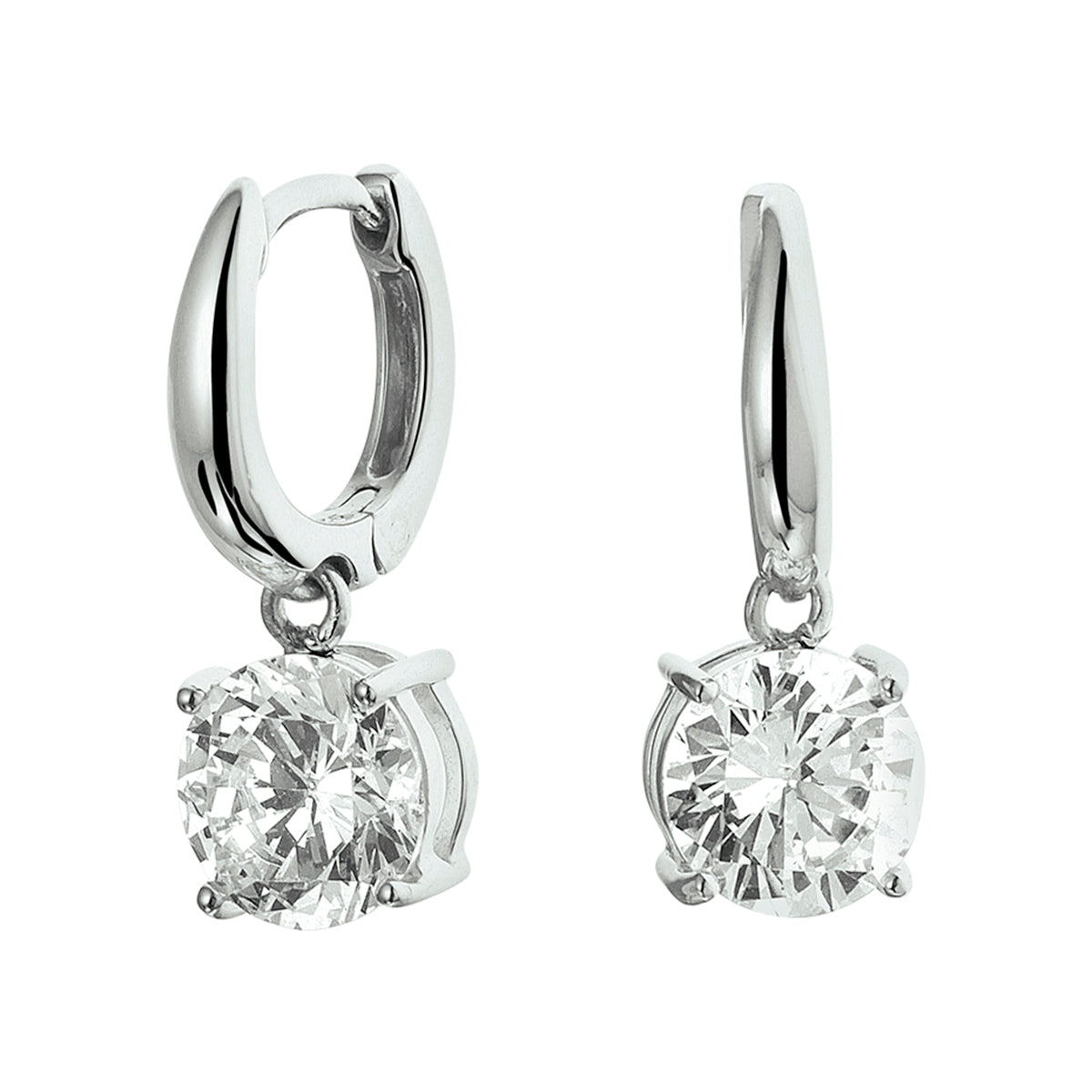 Klapoorringen met zirkonia zilver gerhodineerd