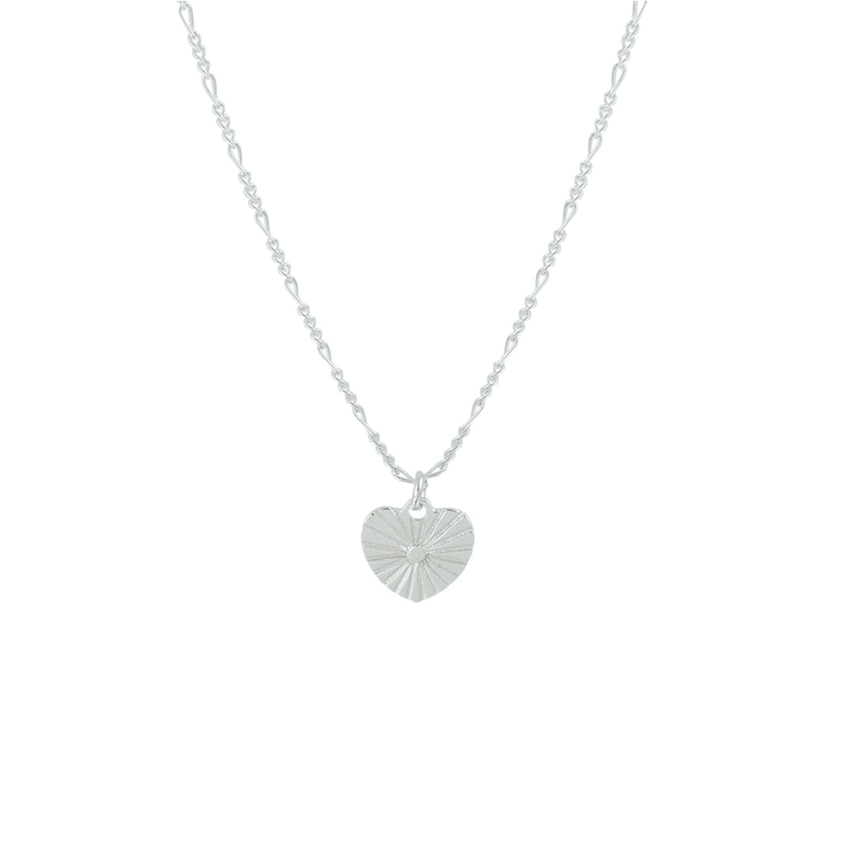 Collier hart 42 + 3 cm zilver gerhodineerd