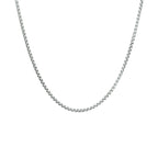 Collier venetiaans bol 1,5 mm zilver gerhodineerd