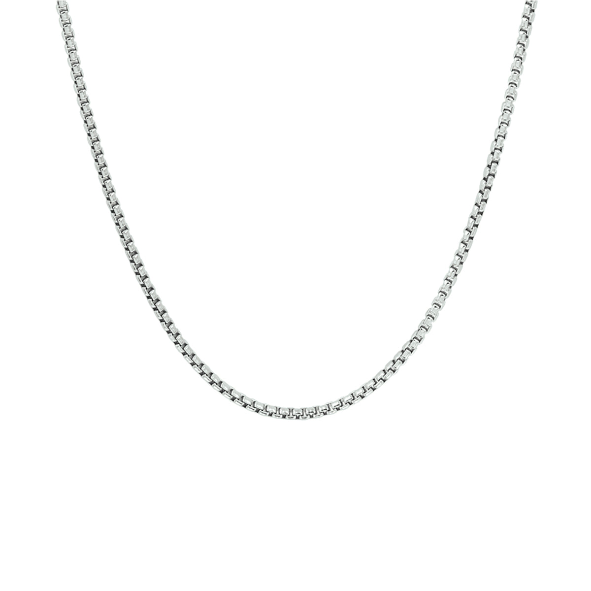 Collier venetiaans bol 1,5 mm zilver gerhodineerd