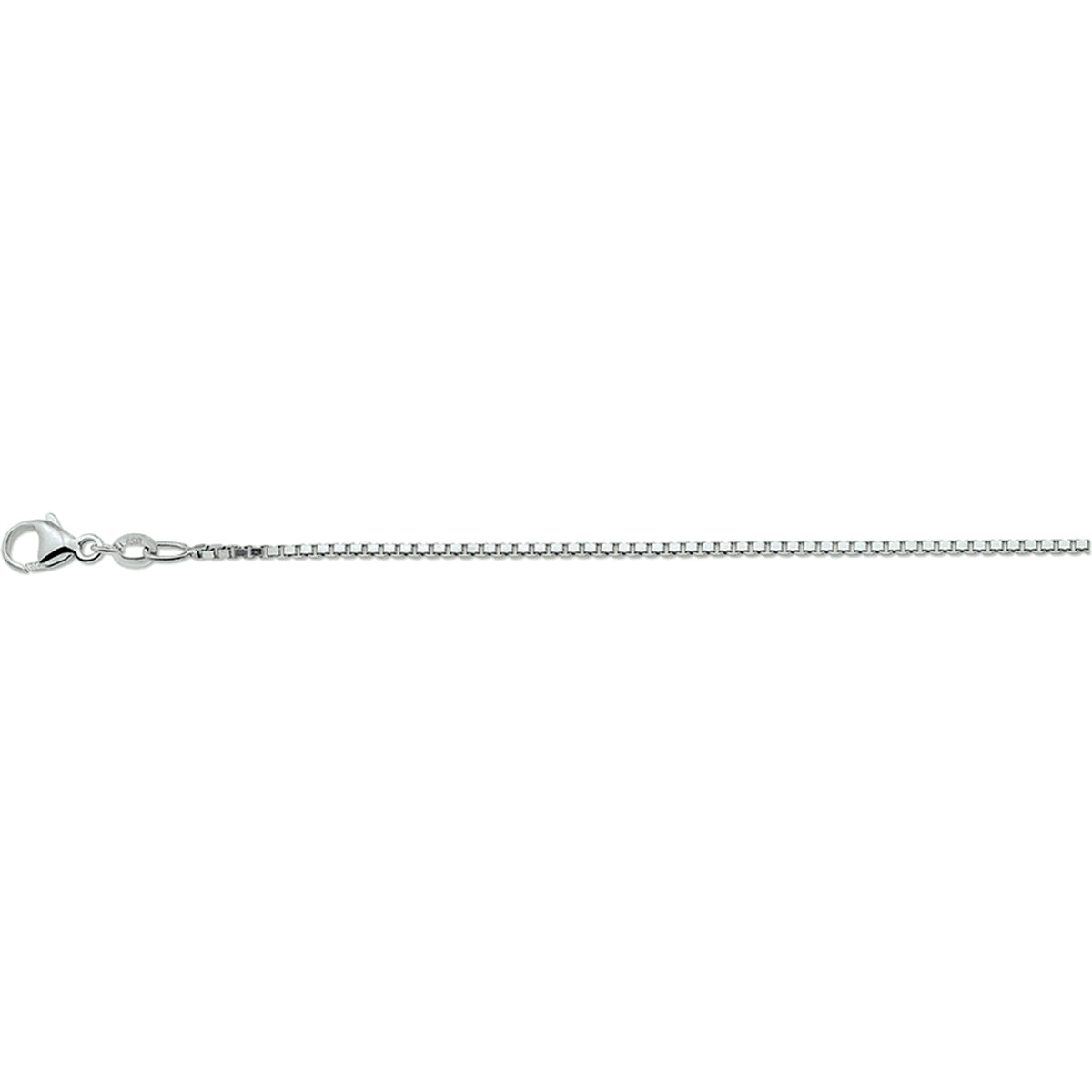 Collier venetiaans 1,3 mm 41 + 4 cm zilver gerhodineerd