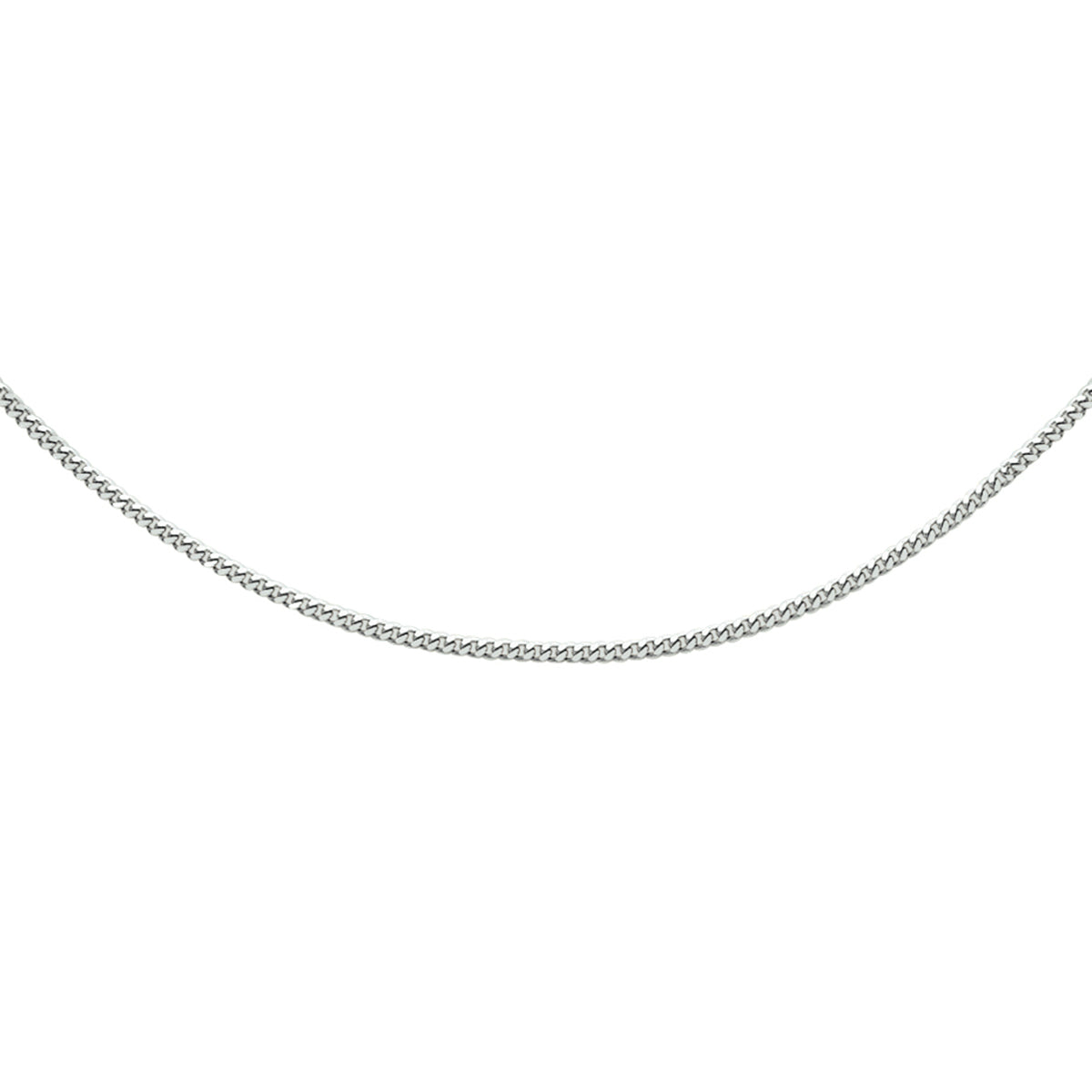 Collier gourmette 4-zijdes geslepen 1,6 mm 41 + 4 cm zilver gerhodineerd