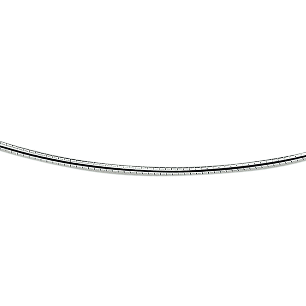 Collier omega rond 1,6 mm 42 + 3 cm zilver gerhodineerd
