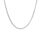 Collier venetiaans bol 1,5 mm zilver gerhodineerd