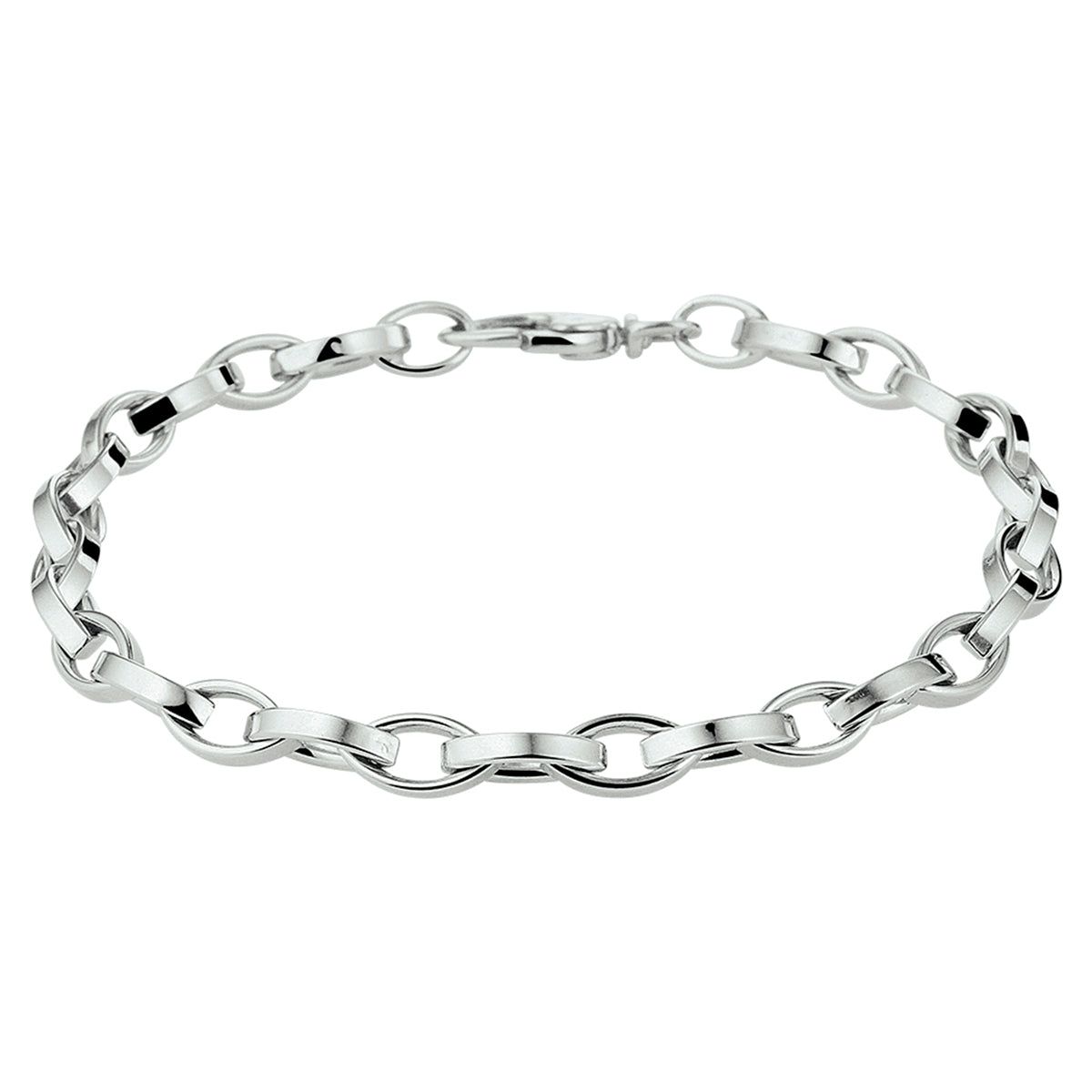 Armband anker 5,2 mm 19 cm zilver gerhodineerd