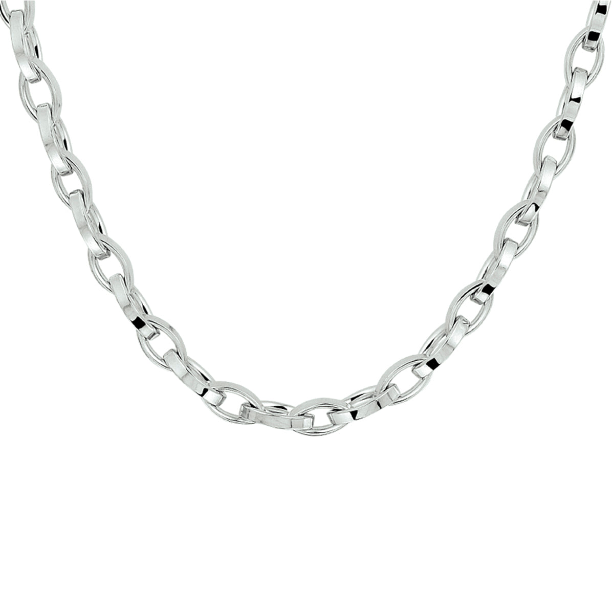 Collier anker 5,2 mm 45 cm zilver gerhodineerd