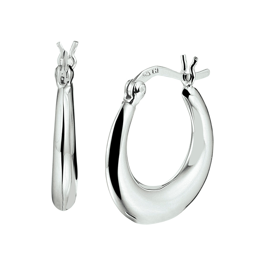 Oorringen zilver gerhodineerd