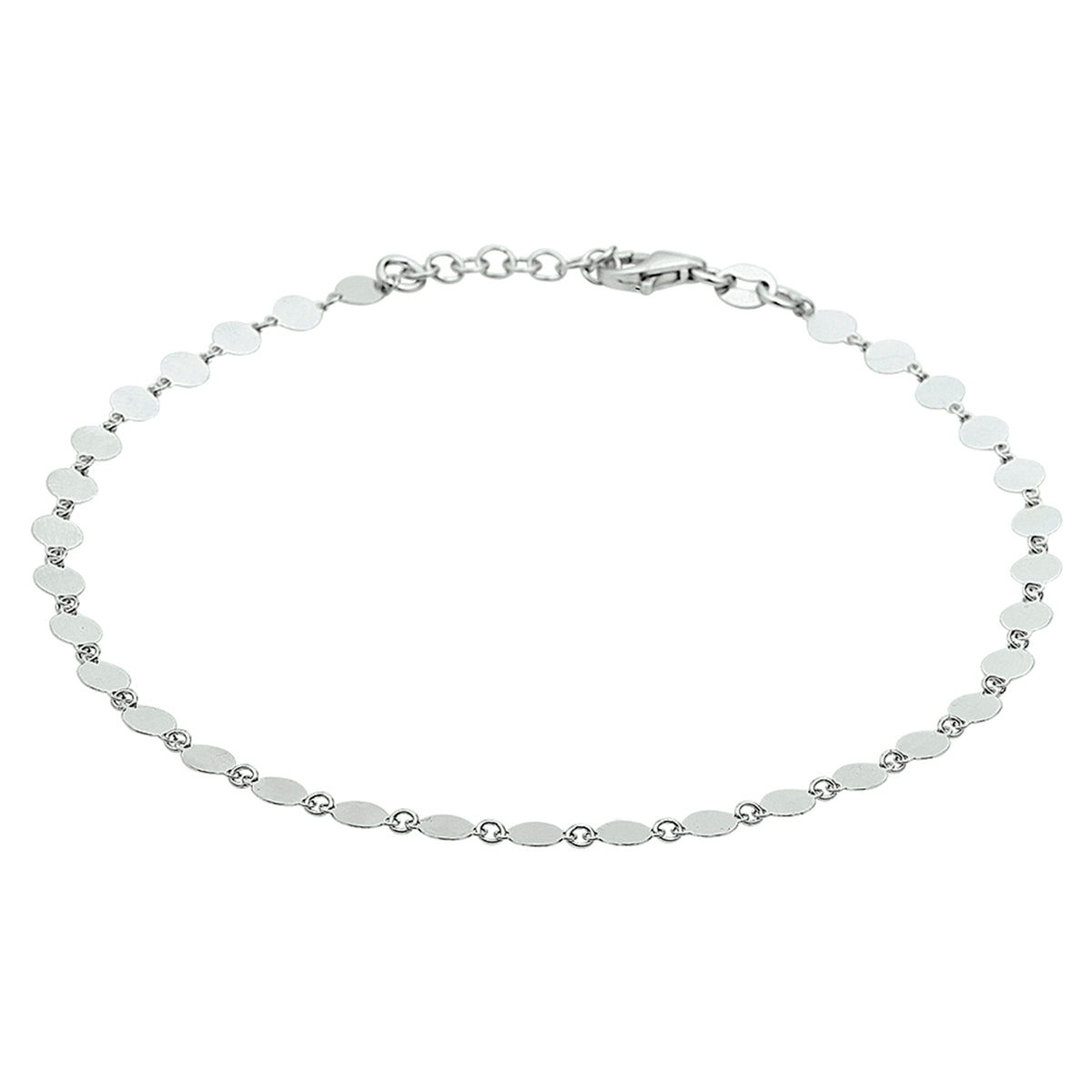 Enkelbandje 4,0 mm 24 + 2 cm zilver gerhodineerd