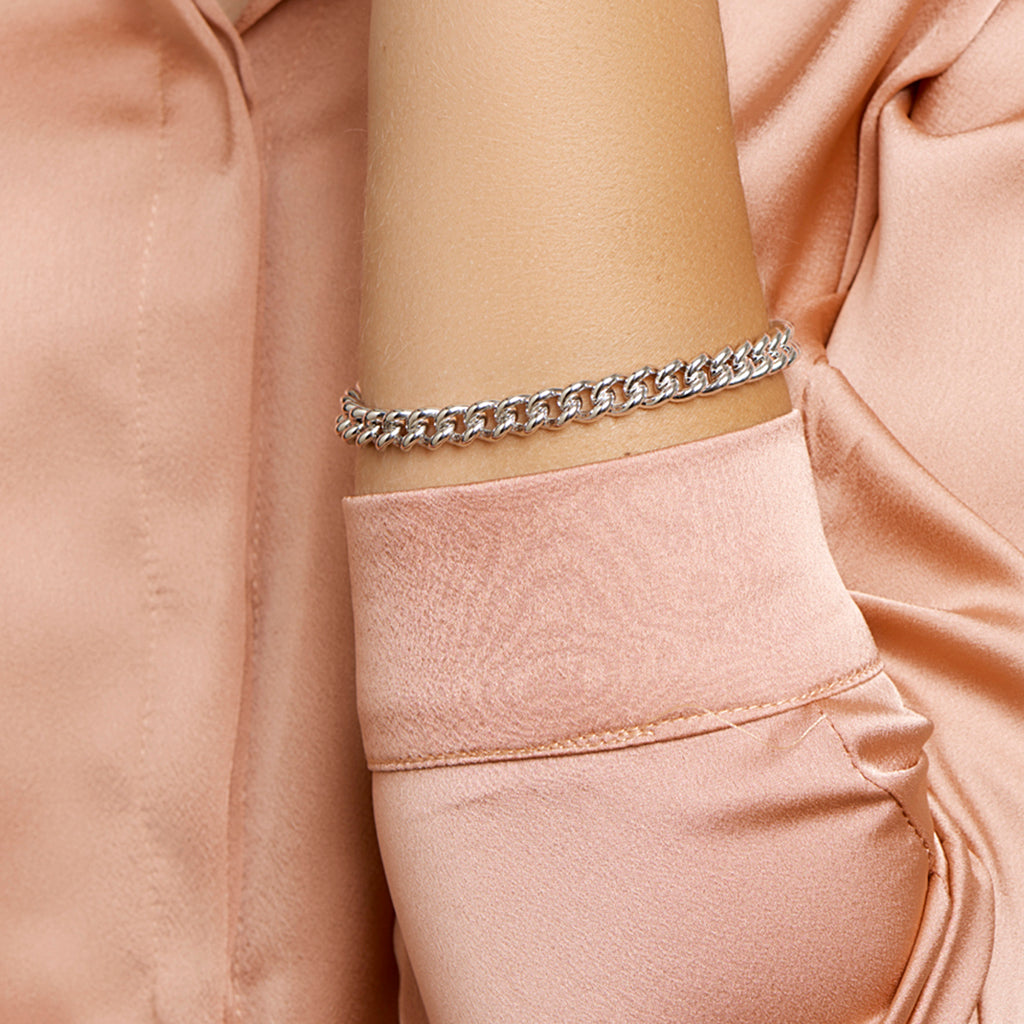 Gourmette 7,1 mm zilver gerhodineerd