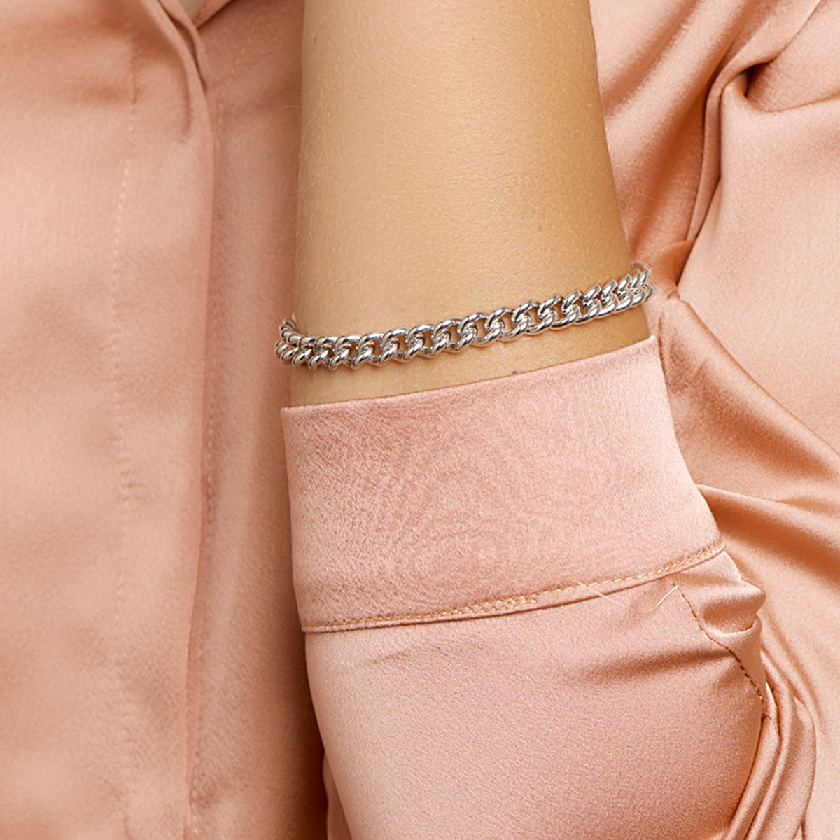 Gourmette 7,1 mm zilver gerhodineerd