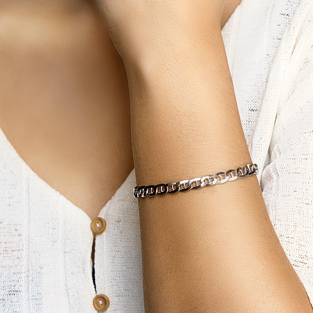 Anker 6,5 mm zilver gerhodineerd