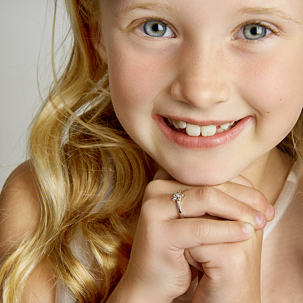 Ring bloem zirkonia zilver gerhodineerd