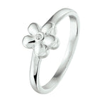 Ring bloem zirkonia zilver gerhodineerd