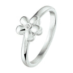 Ring bloem zirkonia zilver gerhodineerd