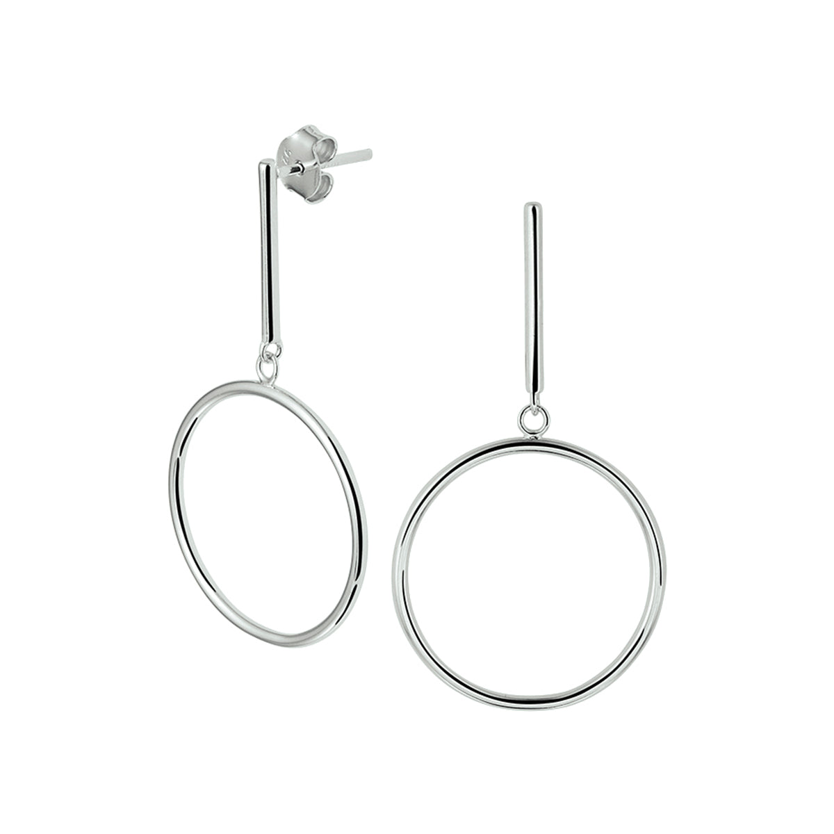 Oorhangers rondje zilver gerhodineerd