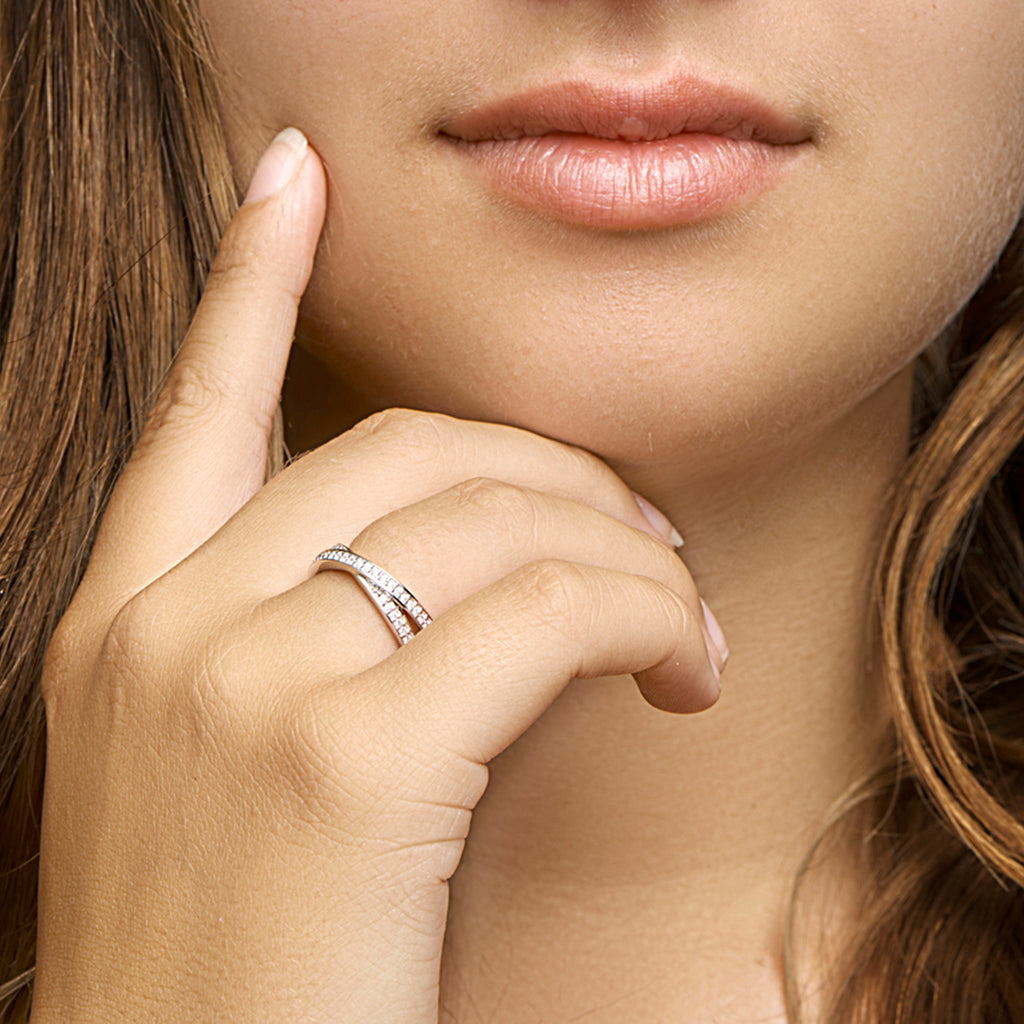 Ring zirkonia zilver gerhodineerd