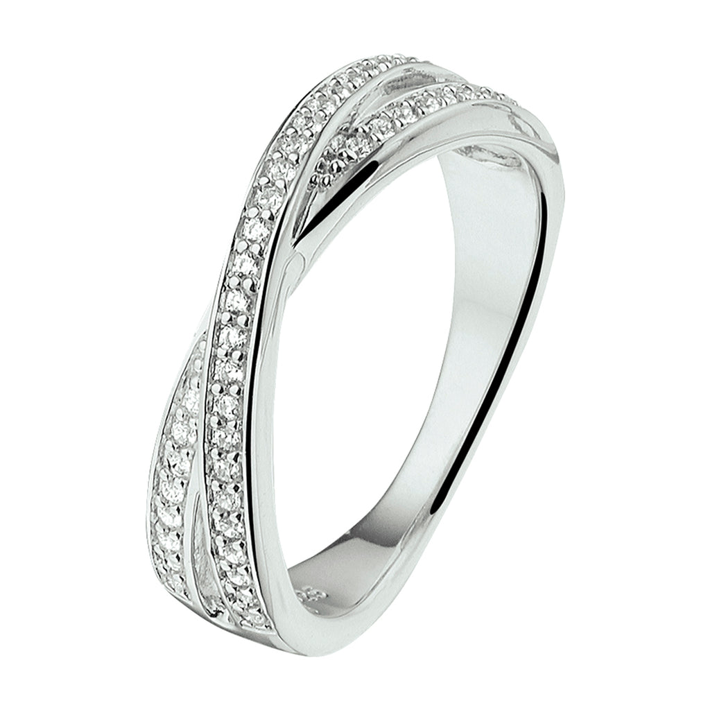 Ring zirkonia zilver gerhodineerd