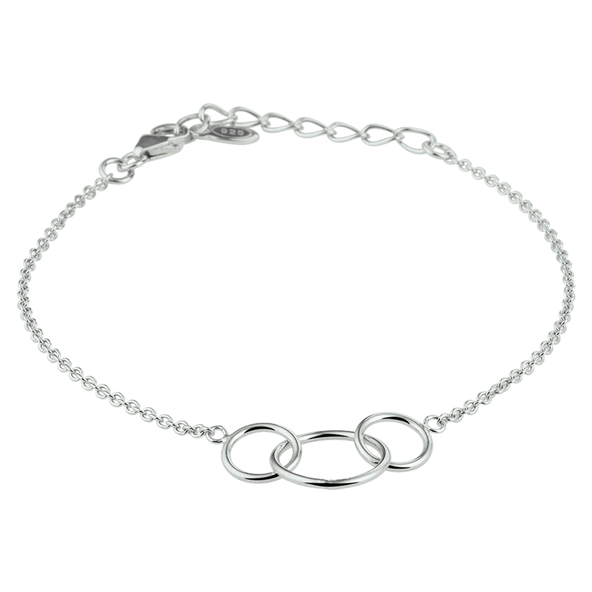 Armband rondjes 16 + 3 cm zilver gerhodineerd