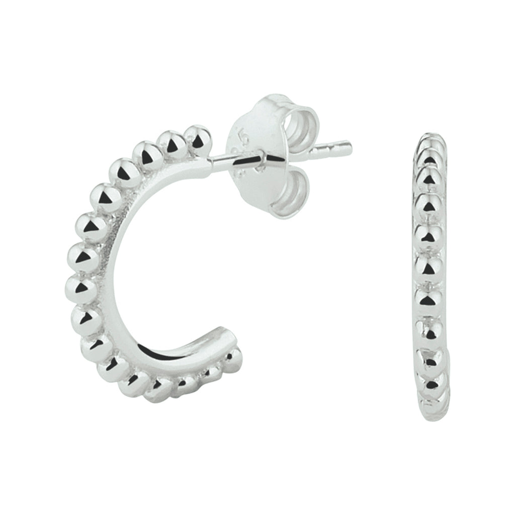 Stekeroorringen bolletjes zilver gerhodineerd