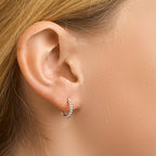 Stekeroorringen bolletjes zilver gerhodineerd