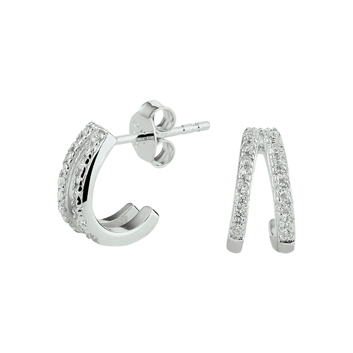 Oorknoppen zilver gerhodineerd