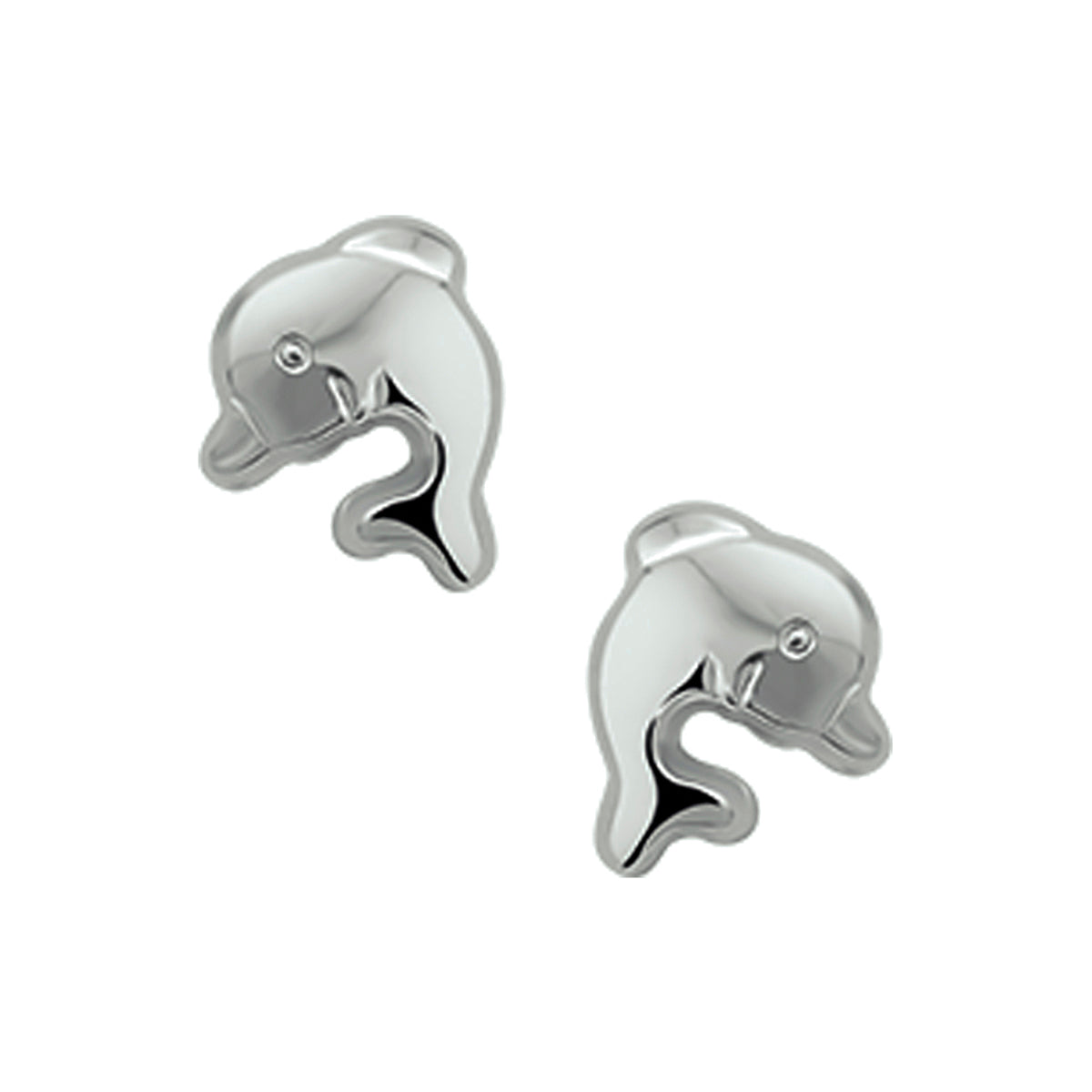 Oorknoppen dolfijn zilver gerhodineerd