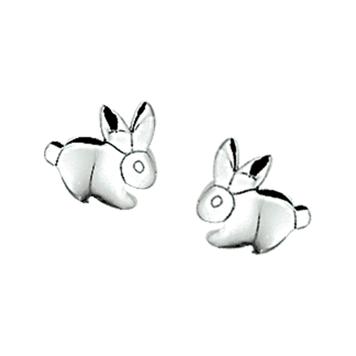Oorknoppen konijn zilver gerhodineerd