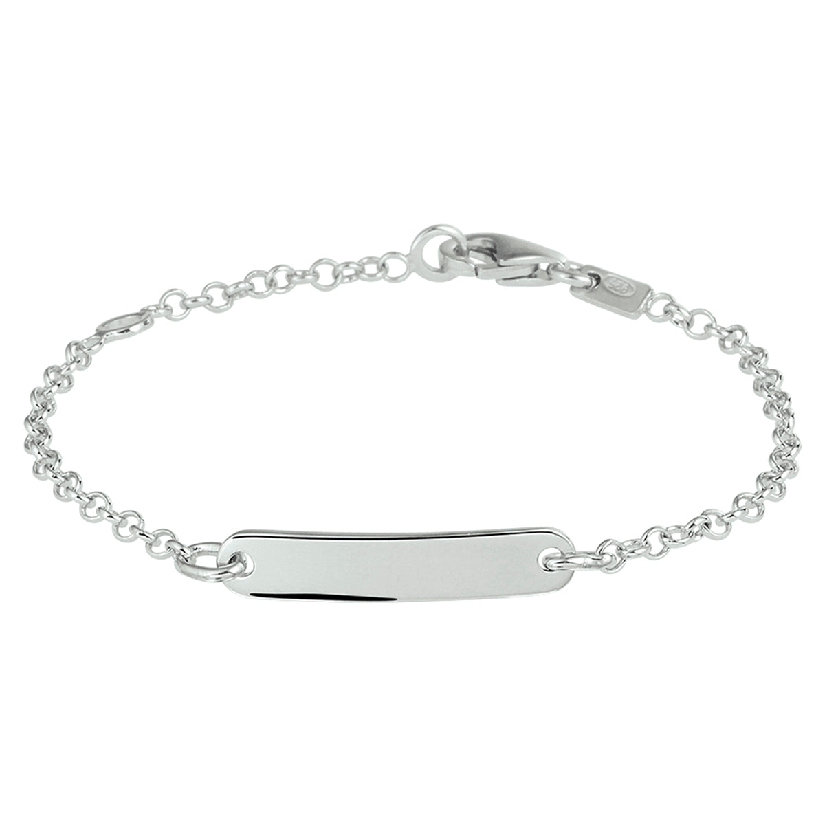 Graveerarmband jasseron plaat 4,0 mm zilver gerhodineerd