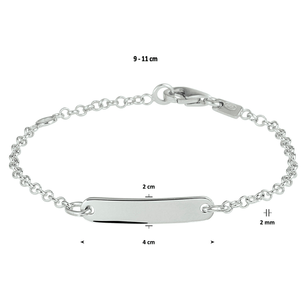 Graveerarmband jasseron plaat 4,0 mm zilver gerhodineerd