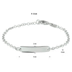 Graveerarmband jasseron plaat 4,0 mm zilver gerhodineerd