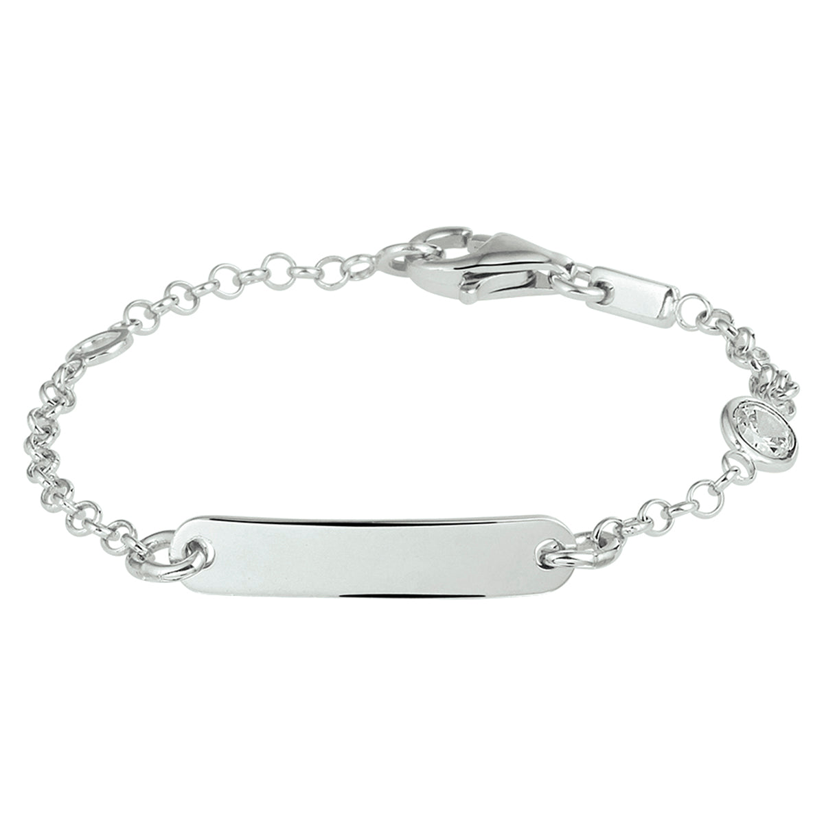 Graveerarmband jasseron plaat 4,0 mm zilver gerhodineerd