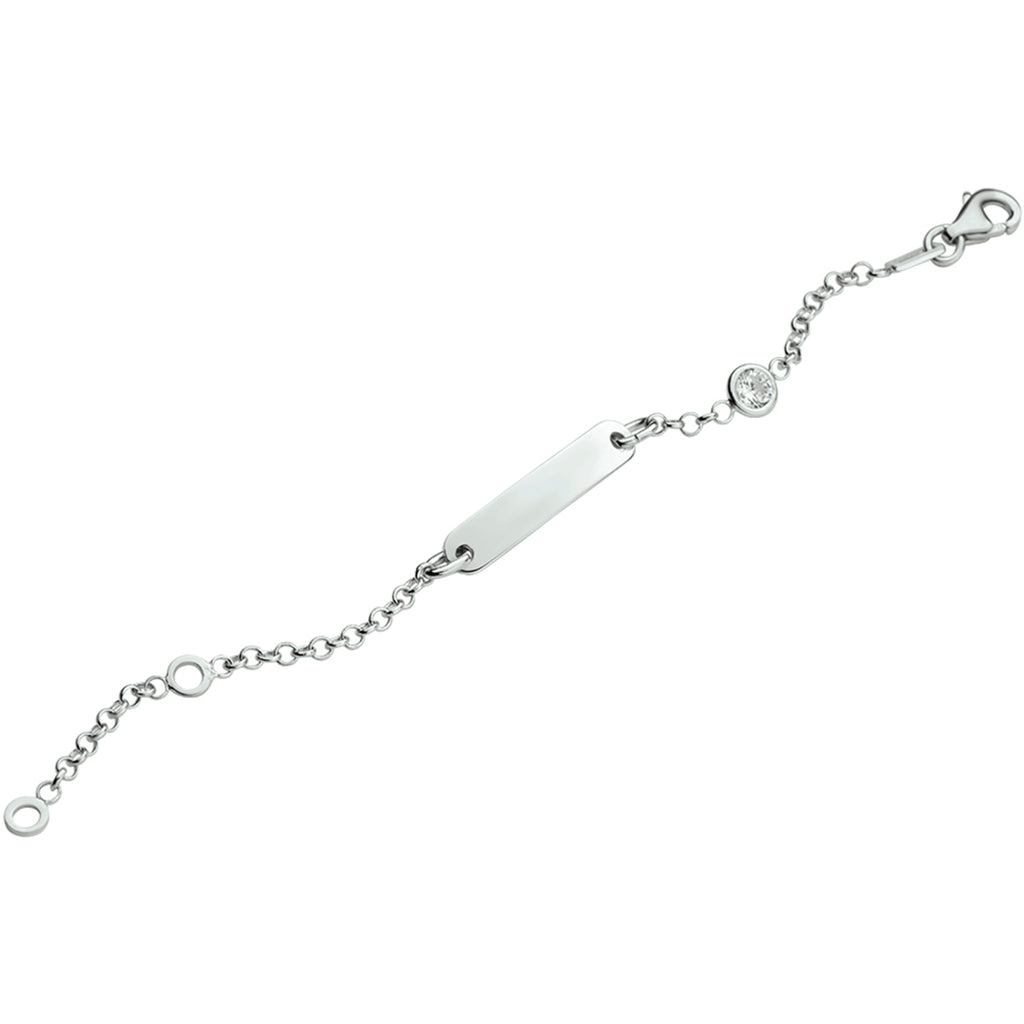 Graveerarmband jasseron plaat 4,0 mm zilver gerhodineerd