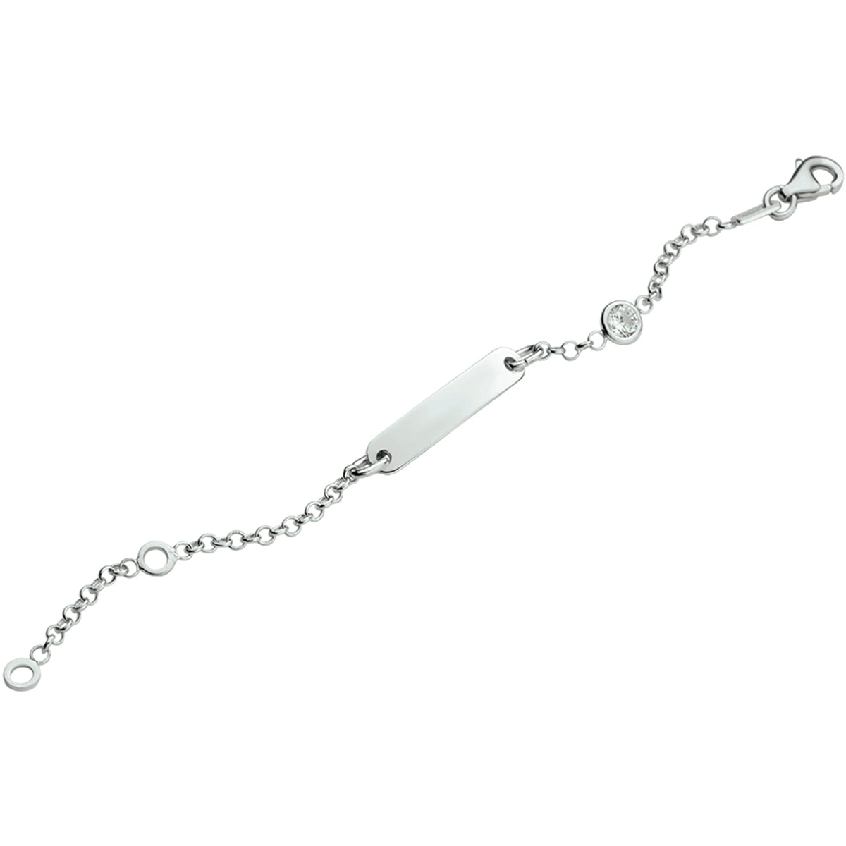 Graveerarmband jasseron plaat 4,0 mm zilver gerhodineerd